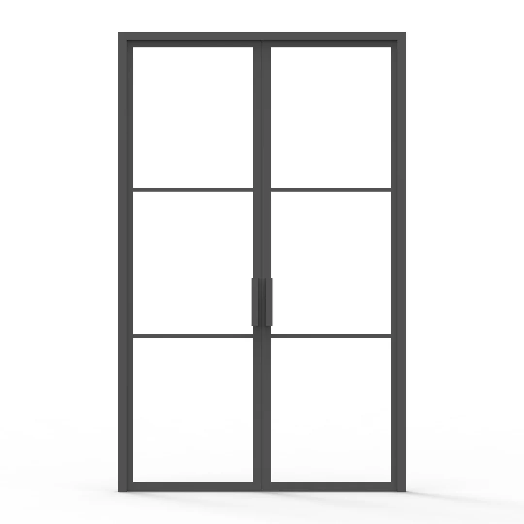 3 Lite French Steel Interior Double Door - Image 5
