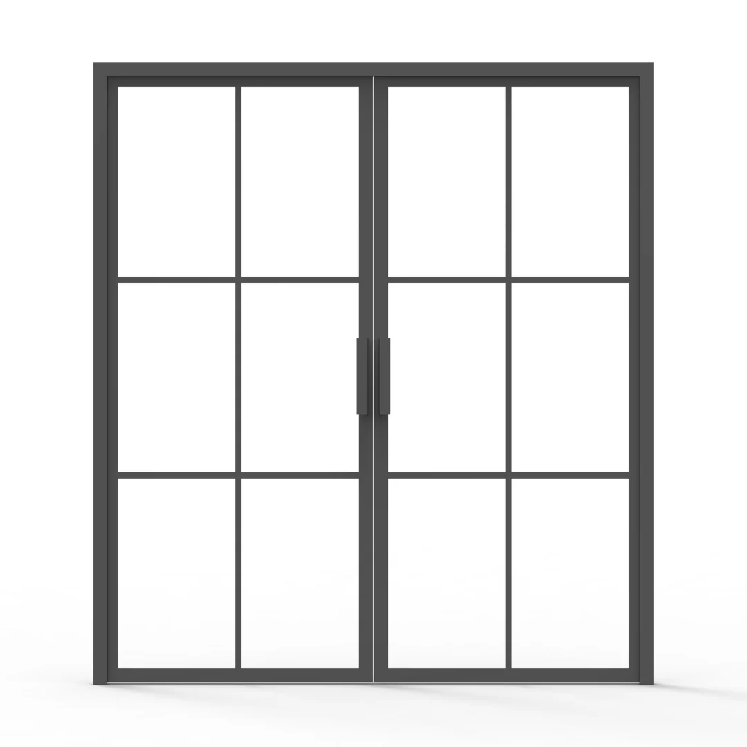 6 Lite French Steel Interior Double Door - Image 4